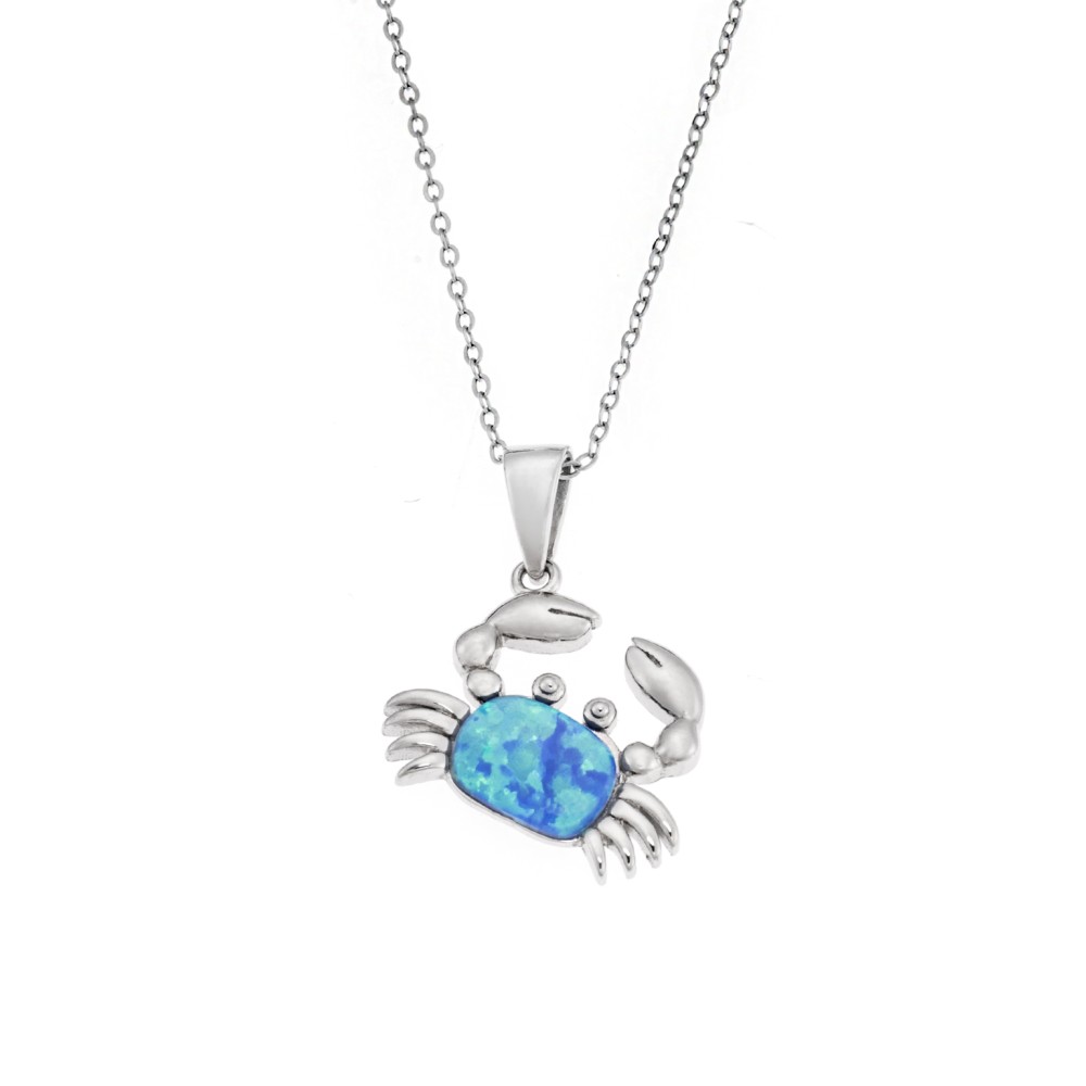 Μοτίφ Senza από ασήμι 925, καβουράκι με Opal - SSR4114SOP