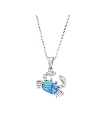 Μοτίφ Senza από ασήμι 925, καβουράκι με Opal - SSR4114SOP