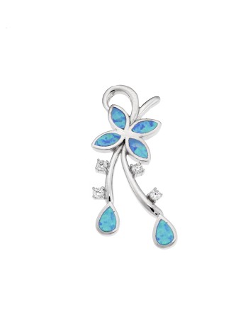 Μοτίφ Senza από ασήμι 925, πεταλούδα με Opal και λευκά ζιργκόν - SSR4116SOP