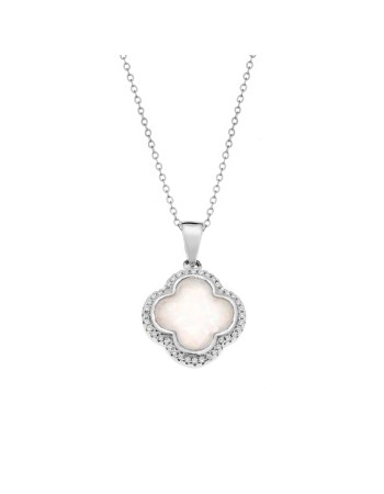 Μοτίφ Senza από ασήμι 925, Σταυρός με Opal και ζιργκόν - SSR4118SWH