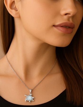 Μοτίφ Senza από ασήμι 925, χελωνίτσα-καρδιά με Opal - SSR4121SWH