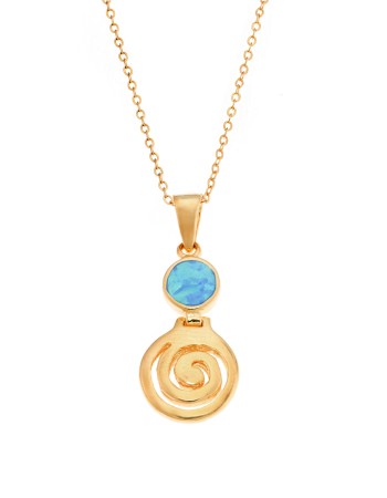 Μοτίφ Senza από επιχρυσωμένο ασήμι 925, κύκλος με Opal και σπείρα - SSR4123GOP