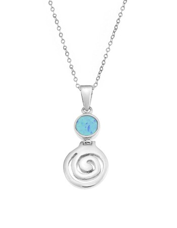 Μοτίφ Senza από ασήμι 925, κύκλος με Opal και σπείρα - SSR4123SOP