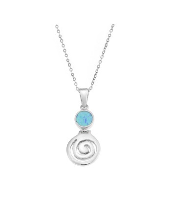 Μοτίφ Senza από ασήμι 925, κύκλος με Opal και σπείρα - SSR4123SOP