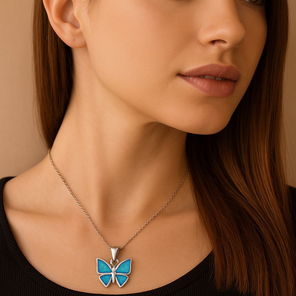 Μοτίφ Senza από ασήμι 925, πεταλούδα με Opal - SSR4125SOP