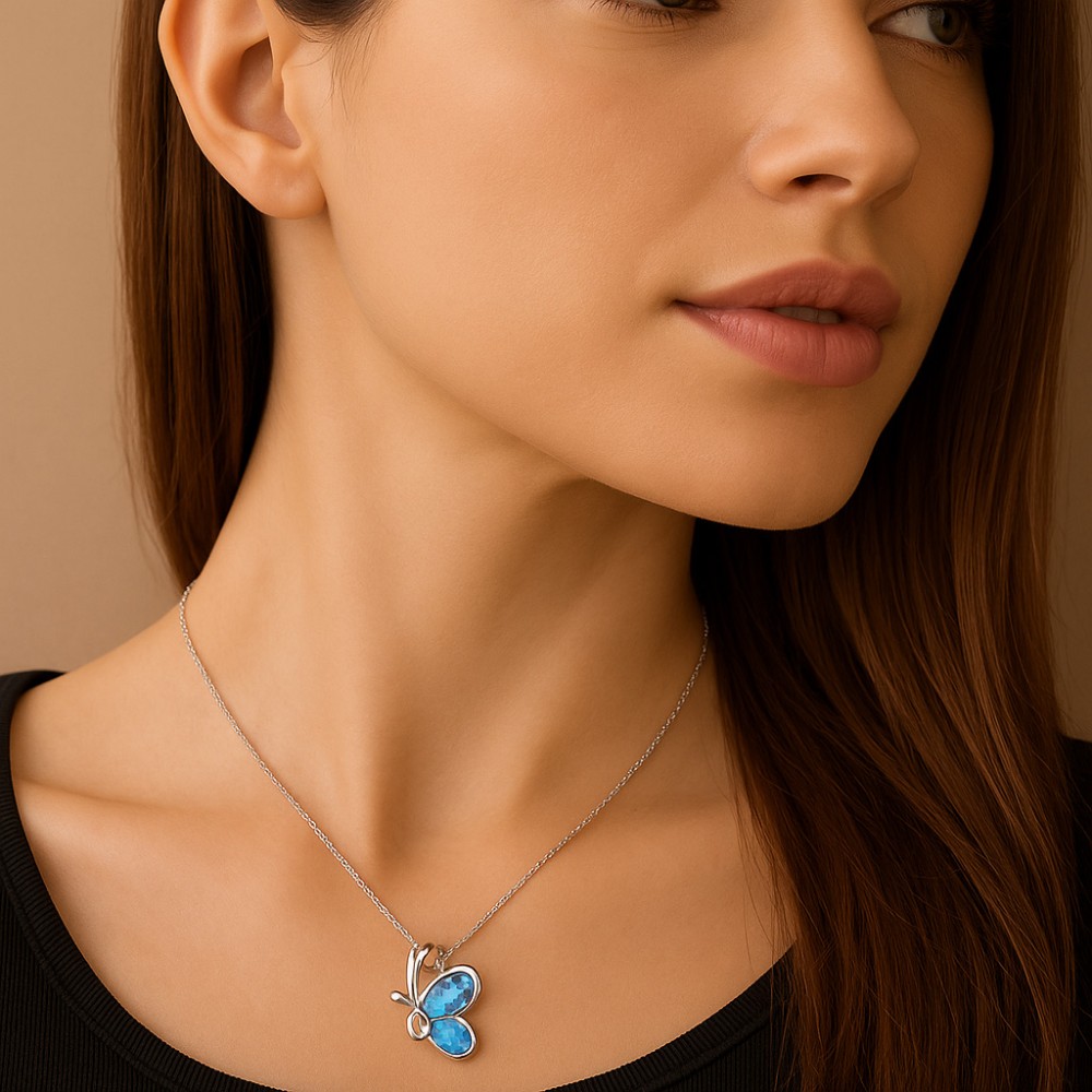 Μοτίφ Senza από ασήμι 925, πεταλούδα με Opal - SSR4126SOP