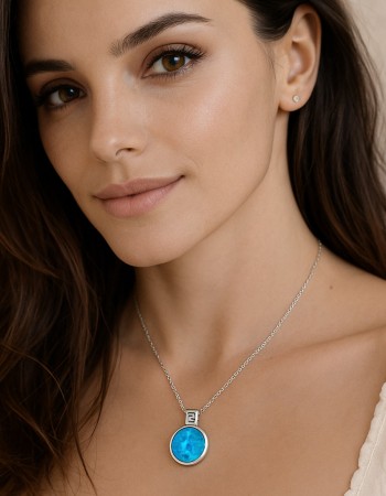 Μοτίφ Senza από ασήμι 925, κύκλος με Opal και πιάσιμο με μαίανδρο - SSR4128SOP