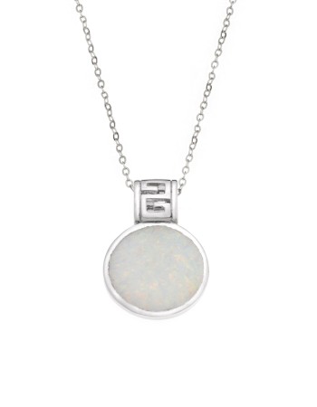 Μοτίφ Senza από ασήμι 925, κύκλος με Opal και πιάσιμο με μαίανδρο - SSR4128SWH