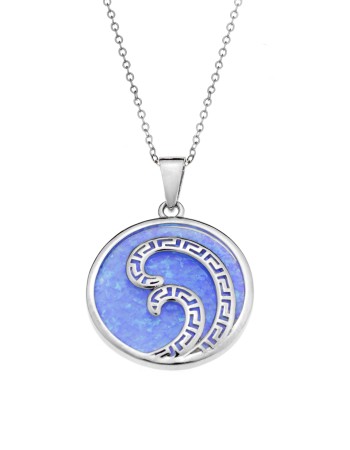 Μοτίφ Senza από ασήμι 925, κύκλος με Opal και κύμα-μαίανδρος - SSR4130SOP