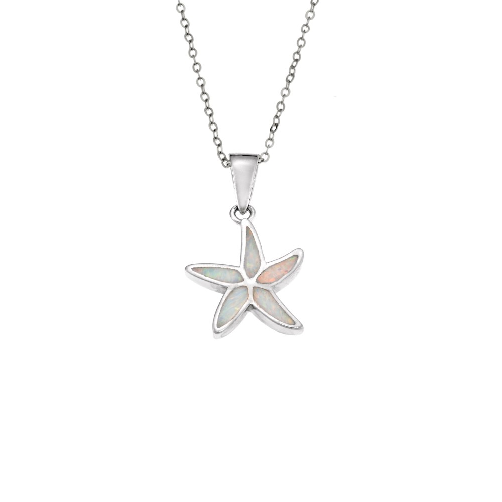 Μοτίφ Senza από ασήμι 925, Αστερίας με Opal - SSR4131SWH