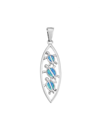 Μοτίφ Senza από ασήμι 925, τριπλή χελωνίτσα με Opal - SSR4132SOP