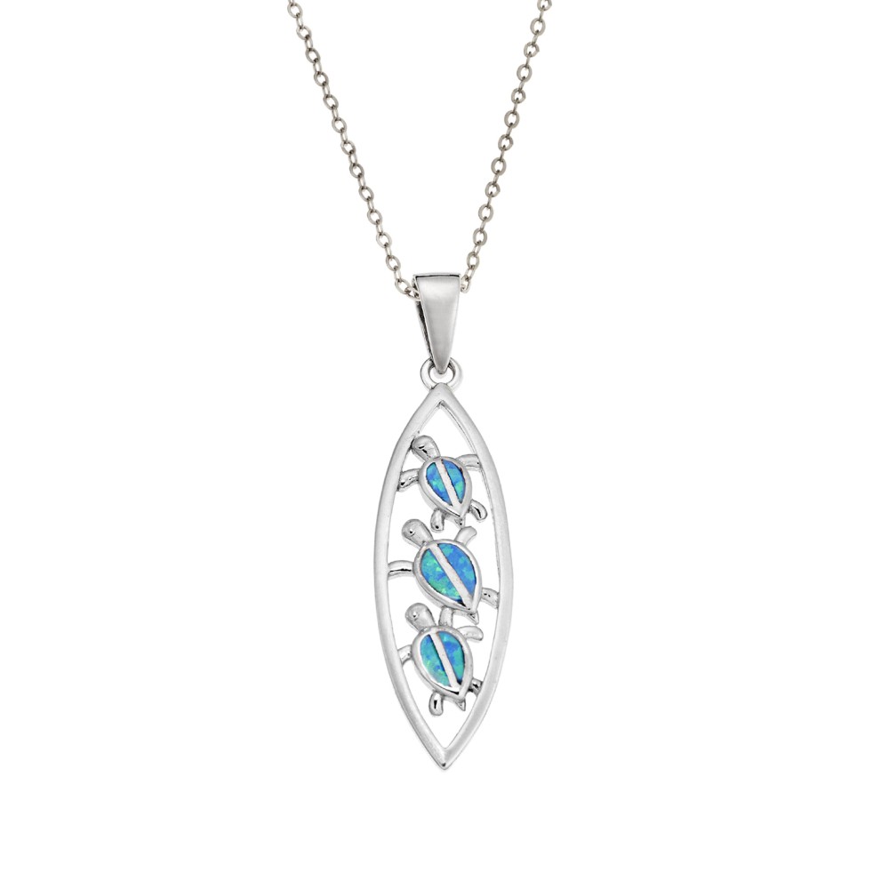 Μοτίφ Senza από ασήμι 925, τριπλή χελωνίτσα με Opal - SSR4132SOP