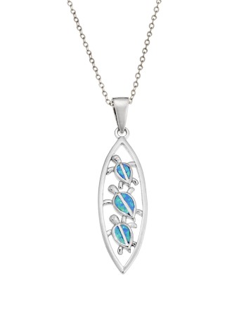 Μοτίφ Senza από ασήμι 925, τριπλή χελωνίτσα με Opal - SSR4132SOP