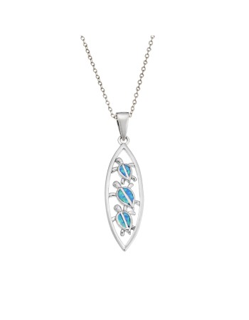 Μοτίφ Senza από ασήμι 925, τριπλή χελωνίτσα με Opal - SSR4132SOP