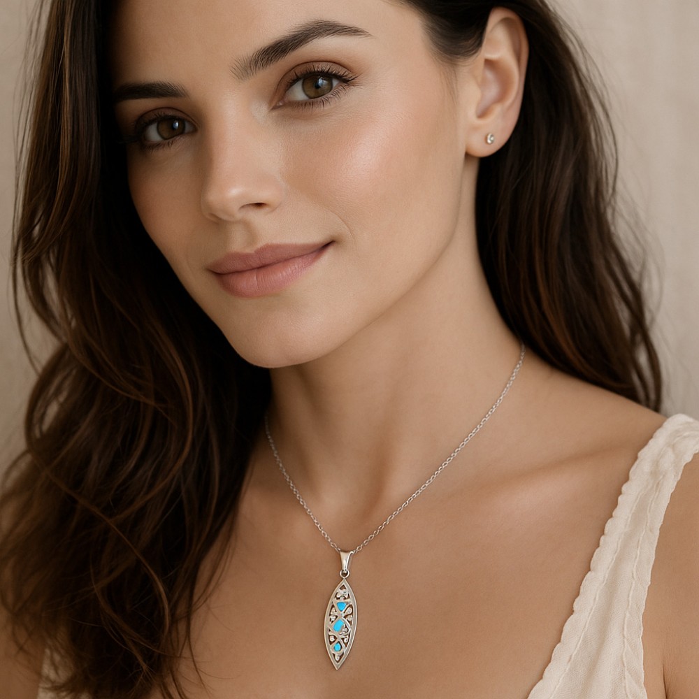 Μοτίφ Senza από ασήμι 925, τριπλή χελωνίτσα με Opal - SSR4132SOP