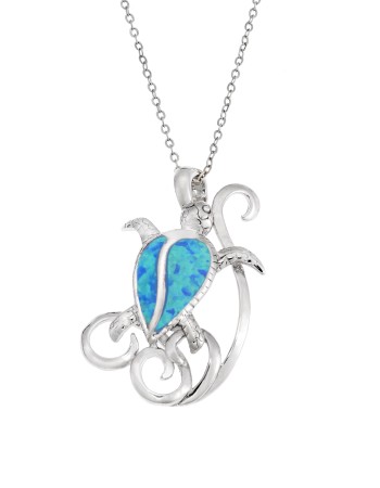 Μοτίφ Senza από ασήμι 925, χελώνα με Opal - SSR4134SOP