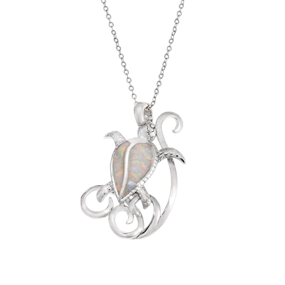 Μοτίφ Senza από ασήμι 925, χελώνα με Opal - SSR4134SWH