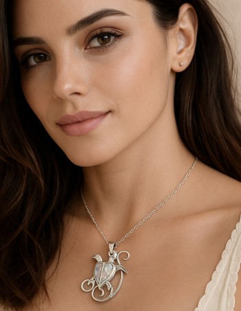 Μοτίφ Senza από ασήμι 925, χελώνα με Opal - SSR4134SWH