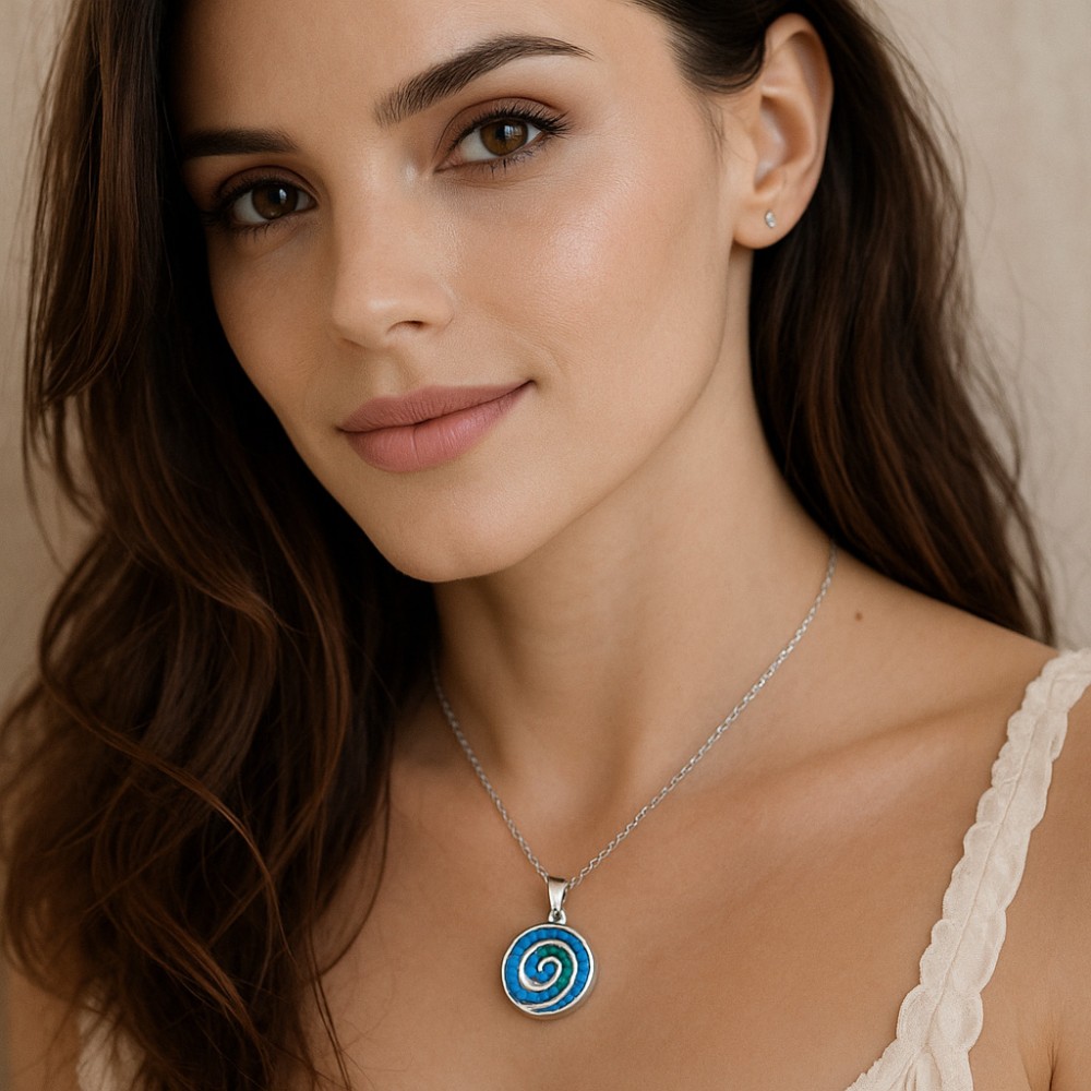 Μοτίφ Senza από ασήμι 925, Σπείρα με Opal - SSR4136SOP