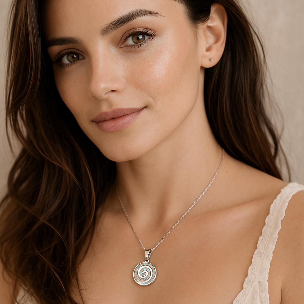 Μοτίφ Senza από ασήμι 925, Σπείρα με Opal - SSR4136SWH