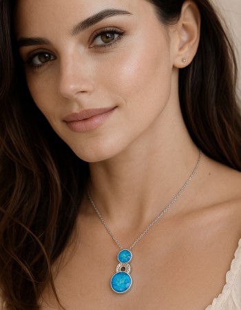 Μοτίφ Senza από ασήμι 925, κύκλοι με μαίανδρο και Opal - SSR4137SOP