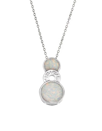 Μοτίφ Senza από ασήμι 925, κύκλοι με μαίανδρο και Opal - SSR4137SWH