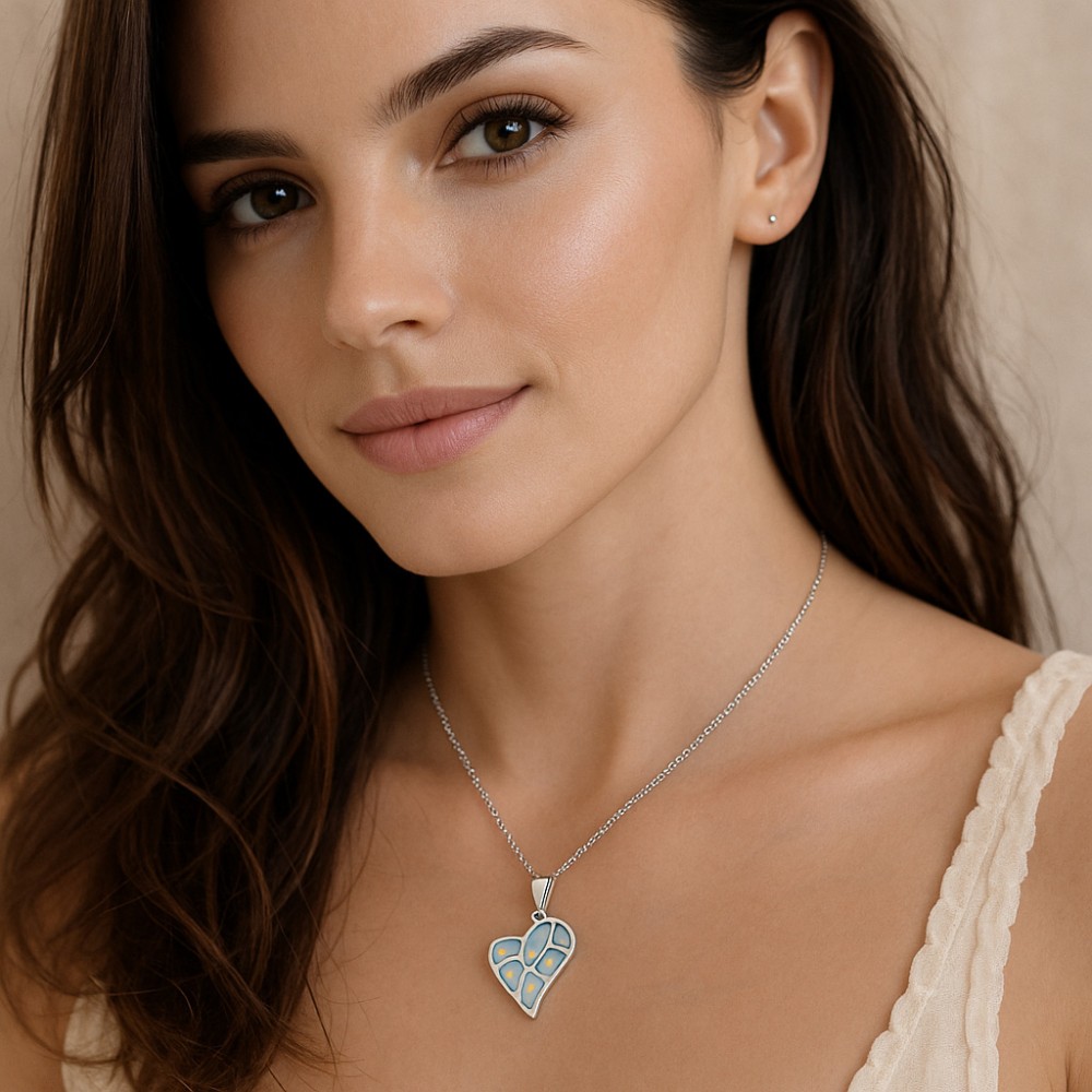 Μοτίφ Senza από ασήμι 925, καρδιά με Opal - SSR4140SWH