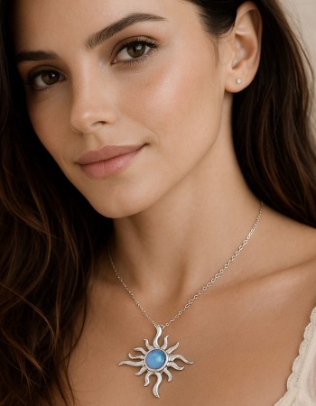 Μοτίφ Senza από ασήμι 925, ήλιος με Opal - SSR4141SOP