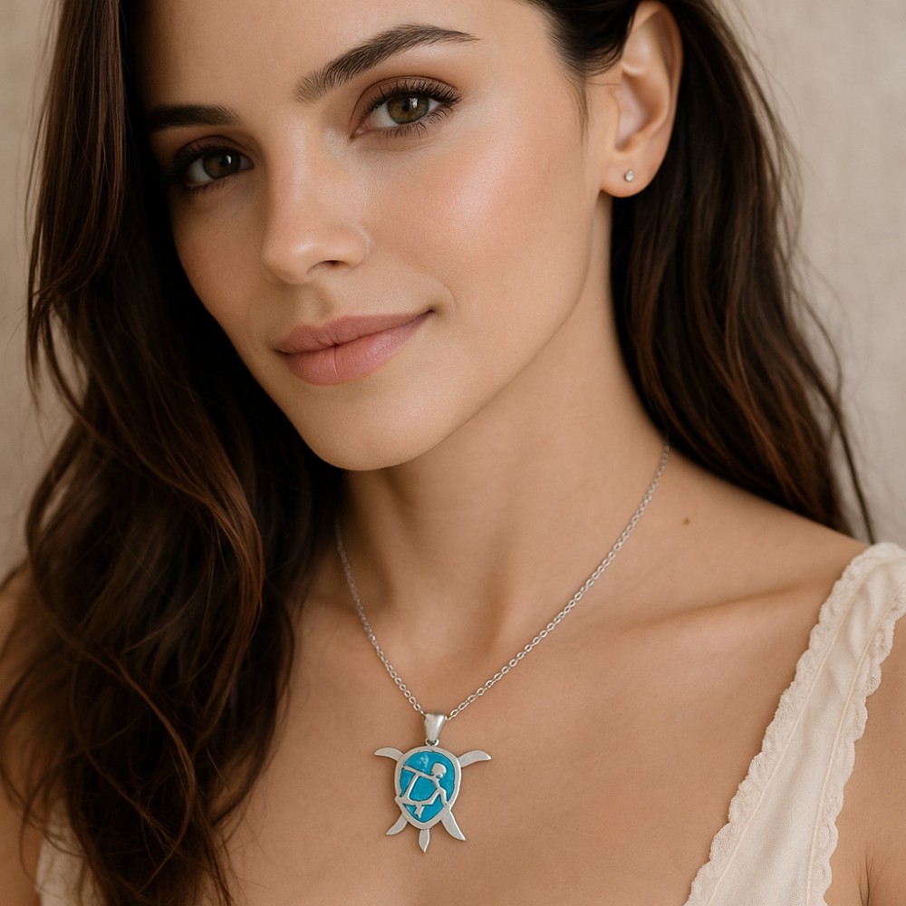 Μοτίφ Senza από ασήμι 925, διπλή χελωνίτσα με Opal - SSR4143SOP