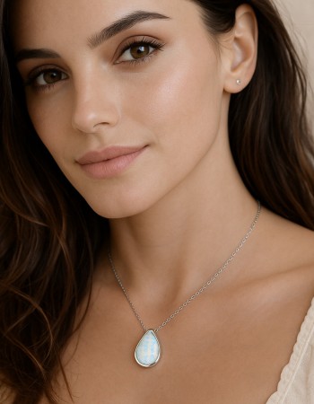 Μοτίφ Senza από ασήμι 925, δάκρυ με Opal - SSR4144SWH