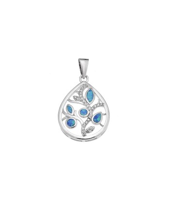 Μοτίφ Senza από ασήμι 925, δέντρο με Opal και ζιργκόν - SSR4145SOP
