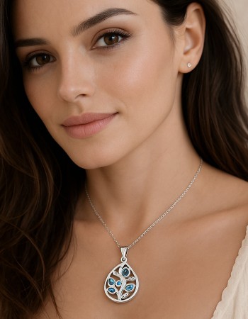 Μοτίφ Senza από ασήμι 925, δέντρο με Opal και ζιργκόν - SSR4145SOP