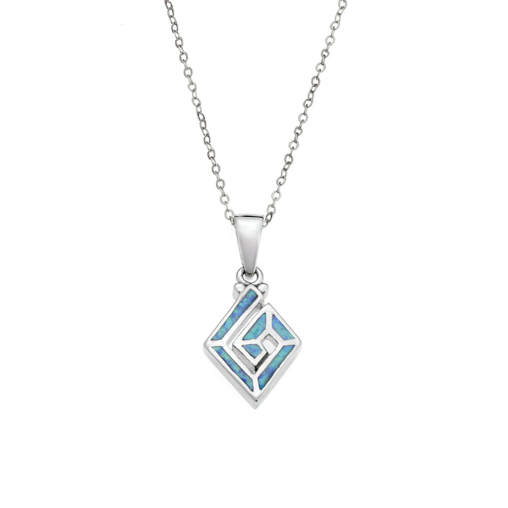 Μοτίφ Senza από ασήμι 925, ρόμβος με Opal - SSR4146SOP