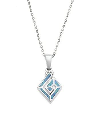 Μοτίφ Senza από ασήμι 925, ρόμβος με Opal - SSR4146SOP