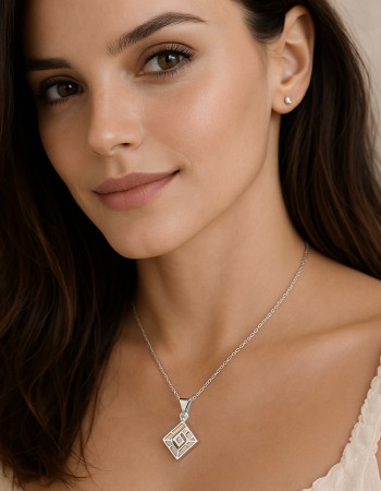 Μοτίφ Senza από ασήμι 925, ρόμβος με Opal - SSR4146SWH