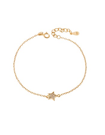 Βραχιόλι Γυναικείο Senza από επιχρυσωμένο ασήμι 925, αστέρι με λευκά ζιργκόν - SSR4155GD