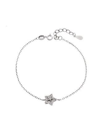 Βραχιόλι Γυναικείο Senza από ασήμι 925, αστέρι με λευκά ζιργκόν - SSR4156SR