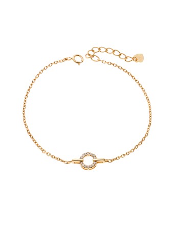 Βραχιόλι Γυναικείο Senza από επιχρυσωμένο ασήμι 925, κύκλος με λευκά ζιργκόν - SSR4161GD