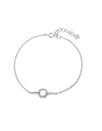Βραχιόλι Γυναικείο Senza από ασήμι 925, κύκλος με λευκά ζιργκόν - SSR4161SR
