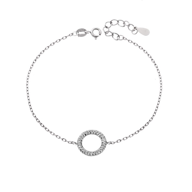 Βραχιόλι Γυναικείο Senza από ασήμι 925, κύκλος με λευκά ζιργκόν - SSR4162SR