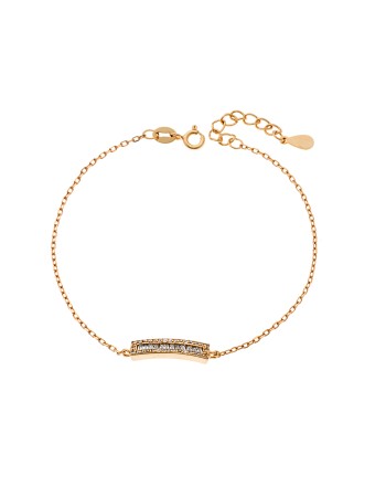 Βραχιόλι Γυναικείο Senza από επιχρυσωμένο ασήμι 925, με λευκά ζιργκόν - SSR4163GD