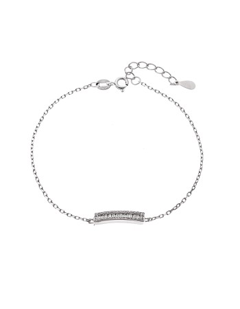 Βραχιόλι Γυναικείο Senza από ασήμι 925, με λευκά ζιργκόν - SSR4163SR