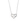 Κολιέ Senza από ασήμι 925, καρδιά με καρδιογράφημα και λευκά ζιργκόν - SSR4180SR