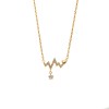 Κολιέ Senza από επιχρυσωμένο ασήμι 925, καρδιογράφημα με λευκά ζιργκόν - SSR4182GD