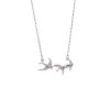 Κολιέ Senza από ασήμι 925, χελιδόνια με λευκά ζιργκόν - SSR4195SR