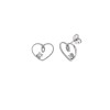 Σκουλαρίκια Senza από ασήμι 925, καρδούλα σε περίγραμμα και λευκό ζιργκόν - SSR4212SR