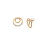 Σκουλαρίκια Senza από επιχρυσωμένο ασήμι 925, κύκλοι με λευκά ζιργκόν - SSR4224GD