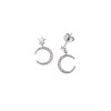 Σκουλαρίκια Senza από ασήμι 925, μισοφέγγαρο με λευκά ζιργκόν - SSR4250SR