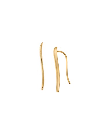Σκουλαρίκια Senza από επιχρυσωμένο ασήμι 925, κυματιστή βέργα - SSR4257GD