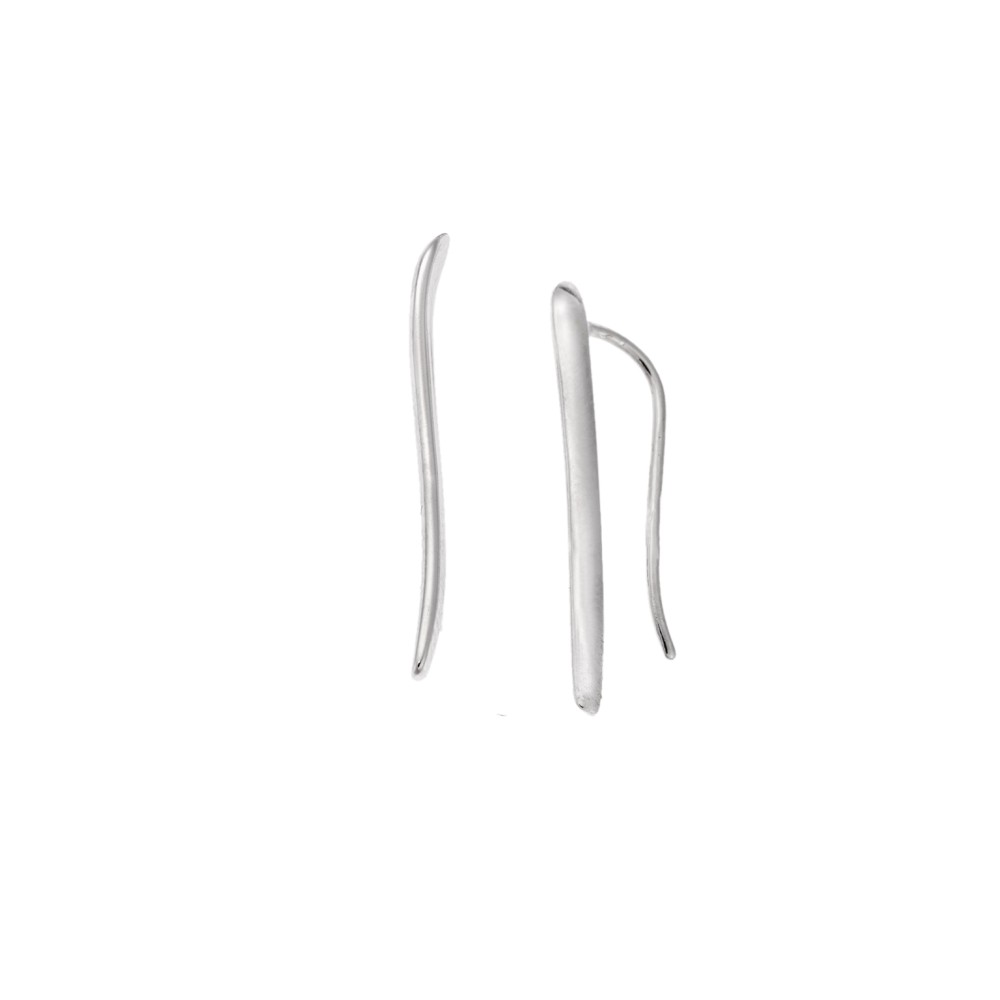 Σκουλαρίκια Senza από ασήμι 925, κυματιστή βέργα - SSR4257SR